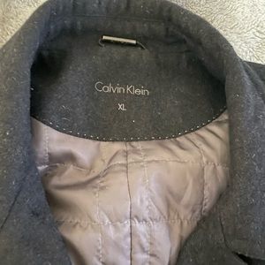 Mens Calvin Klein charcoal grey peacoat size Xl